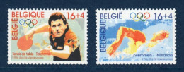 Belgique België, **, Yv 2652, 2653, Mi 2698, 2699, SG 3338, 3339, Sport, Tennis De Table, Natation, - Nuovi