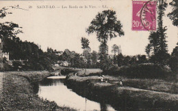 ZY 69-(50) SAINT LO - LES BORDS DE LA VIRE - ANIMATION SUR LA BERGE - 2 SCANS - Saint Lo