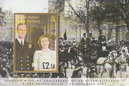 2007 British Indian Ocean Territory QEII Diamond Wedding Horses Souvenir Sheet MNH - British Indian Ocean Territory (BIOT)