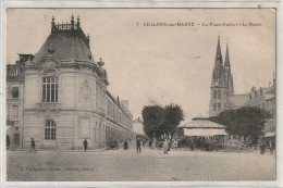 ZY 70-(51) CHALONS SUR MARNE - LA PLACE GODART - LE MUSEE - ANIMATION - 2 SCANS - Châlons-sur-Marne