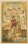 CHROMOS.BISCUITS GERMAIN-LYON.n°320.LA PEINTURE.CONTOUR DORE.IMP H LAAS E PECAUD & Cie - Autres & Non Classés