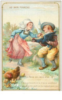 Chromos. N°34078. La Poule Aux Oeufs D'or .n°4 .au Bon Marché.publicité. 16.5  X 10.5 Cm - Au Bon Marché