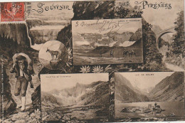 ZY 74-(65) SOUVENIR DES PYRENEES - CARTE FANTAISIE MULTIVUES - 2 SCANS - Gruss Aus.../ Grüsse Aus...