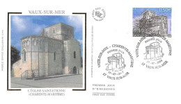 FRANCE.FDC.AM11576.17/07/2004.Cachet Vaux Sur Mer.Vaux Sur Mer.L'Eglise Sainte-Etienne (Charente-Maritime) - 2000-2009