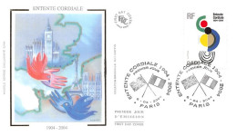 FRANCE.FDC.AM11537.06/04/2004.Cachet Paris.Portraits De Régions.Entente Cordiale 1904-2004 - 2000-2009