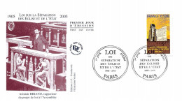 FRANCE.FDC.AM11411.03/12/2005.Cachet Paris.Loi Sur La Séparation Des Eglise Et De L'Etat.Aristide Briand - 2000-2009