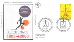 FRANCE.FDC.AM11687.22/02/2003.Cachet Paris.Chambre De Commerce Et De L'industrie De Paris.Bicentenaire - 2000-2009