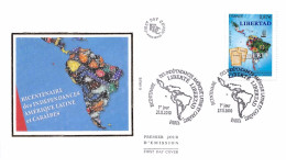 FRANCE. FDC.n°208777. 27/11/2010. Cachet Paris. Indépendances. Amérique Latine Et Caraïbes. - 2010-2019