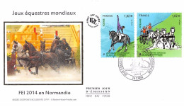 FRANCE. FDC. N°208385. 23/08/2014. Cachet Caen. Jeux Equestres Mondiaux. FEI 2014 Normandie - 2010-2019