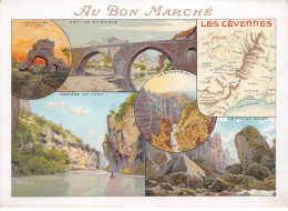 Chromos.AM15401.16x11 Cm Environ.Au Bon Marché.Les Cévennes.Pont De Ste énimie.Gorges Du Tarn.Le Pas Du Soucy... - Au Bon Marché