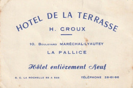 ZY 80-(17) HOTEL DE LA TERRASSE , H. CROUX , LA PALLICE - CARTE DE VISITE - Cartoncini Da Visita