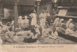 ZY 80- " A LA MAISON MAURESQUE ", ALGER  - FABRICATION DE TAPIS - 2 SCANS - Werbepostkarten