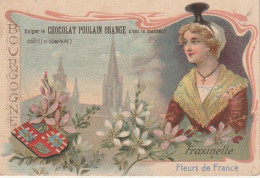 ZY 80- CHROMO CHOCOLAT POULAIN ORANGE - FLEURS DE FRANCE : FRAXINELLE - ILLUSTRATION - 2 SCANS - Poulain