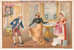 Chromos.AM15107.7x10 Cm Environ.Liebig.N°2.Madame Sans Gêne.Acte I.La Leçon Des Révérences - Liebig