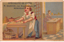 Chromos.AM15052.6x9 Cm Environ.Cafés.Gaston.4.Chez Un Pâtissier Il Fait Des Brioches - Tea & Coffee Manufacturers