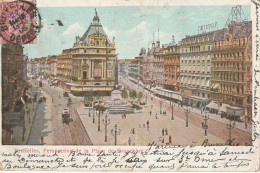 ZY 81- BRUXELLES ( BELGIQUE ) - PERSPECTIVE DE LA PLACE DE BROUCKERE - CARTE COLORISEE - 2 SCANS - Places, Squares