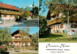 73651674 Lenggries Gaestehaus Pension Heiss Ortsmotiv Mit Kirche Bayerische Alpe - Lenggries