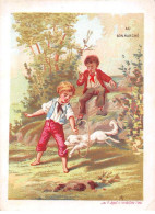 Chromos.AM16432.8x10 Cm Environ.Bon Marché.Jeux D'enfants Avec Un Chien - Au Bon Marché