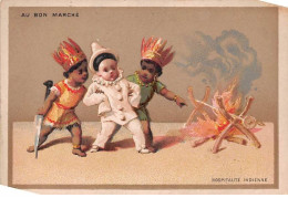 Chromos.AM16391.7x10 Cm Environ.Bon Marché.Hospitalité Indienne.Pierrot - Au Bon Marché