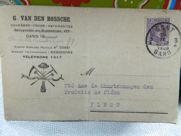 GAND:CARTE A ENTETE DE G.VAN DEN BOSSHE -CHARBON-COKES-ANTHRACITE VERS STE CHARBONNAGE DES PRODUITS FLENU 1928 - Gent