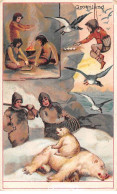 Chromos.AM16628.9x13 Cm Environ.Chicorée.A La Bergère.Le Groenland.L'alaska.Elan.Ours.Phoque - Té & Café