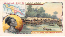 Chromos.AM13630.Aiguebelle.11x6 Cm Environ.Les Iles.Nouvelle Guinée.Village Lacustre De Sowek - Aiguebelle