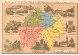 Chromos.AM14548.6x9 Cm Environ.Chocolat Aiguebelle.N°15.Cantal.Aurillac.St Flour.drujac.Roufiac - Aiguebelle