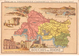 Chromos.AM14549.6x9 Cm Environ.Chocolat Aiguebelle.N°13.Carte Bouches Du Rhone - Aiguebelle