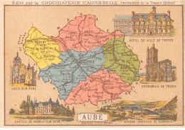 Chromos.AM14542.6x9 Cm Environ.Chocolat Aiguebelle.N°10.Aube.Troyes.Clairvaux.Romilly Sur Seine.Arcis Sur Aube - Aiguebelle