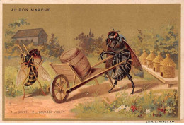 Chromos -COR11132 - Au Bon Marché - Guêpe- Bourdon Violet - Campagne- Maison  - 8x12cm Env. - Au Bon Marché