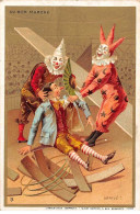 Chromos -COR11099- Au Bon Marché - Clowns- Homme- Cirque - Fond Or - 8x12cm Env. - Au Bon Marché