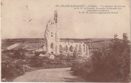 ZY 85-(62) ABLAIN ST NAZAIRE - L' EGLISE ( RUINES ) - VUE GENERALE DU PLATEAU DE N. D. DE LORETTE - 2 SCANS - Otros & Sin Clasificación