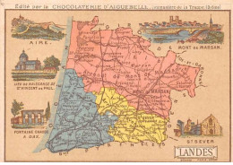 Chromos.AM14569.6x9 Cm Environ.Chocolat Aiguebelle.N°40.Carte Landes.Aire.Mont De Marsan.Dax.St Never.St Vincent De Paul - Aiguebelle