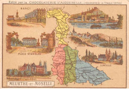 Chromos.AM14562.6x9 Cm Environ.Chocolat Aiguebelle.N°54.Carte Meurthe Et Moselle.Nancy.Lunéville.Toul - Aiguebelle