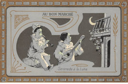 Chromos.AM16777.11x16 Cm Environ.Au Bon Marché.Sérénade à La Lune.Pierrot - Au Bon Marché