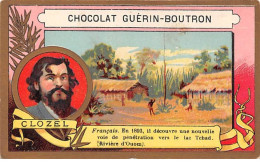 Chromos -COR11338 - Chocolat Guérin-Boutron - Clozel - Maisons - Végétation - Homme - 10x6cm Env. - Guerin Boutron