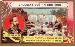 Chromos -COR11341 - Chocolat Guérin-Boutron - Alfred Marche - Cascade - Rochers - 10x6cm Env. - Guérin-Boutron