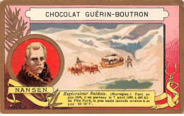 Chromos -COR11340 - Chocolat Guérin-Boutron - Nansen - Pôle Nord -  Expédition - Hommes - Chiens - 10x6cm Env. - Guerin Boutron