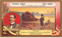 Chromos -COR11335 -Poivres & Thés Sarah - . Vanderheym - Abyssinie - Rocher - Femme  - 10x6cm Env. - Altri & Non Classificati