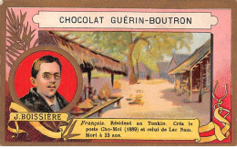 Chromos -COR11339 - Chocolat Guérin-Boutron - J. Boissière - Tonkin - Maisons - Arbre - 10x6cm Env. - Guérin-Boutron