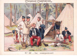 Chromos -COR11251 - Chocolat Carpentier - Le Campement - Hommes - Soldats -  8x11cm Env. - Autres & Non Classés