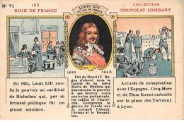 Chromos -COR12019 - Chocolat Lombart - Les Rois De France - Louis XIII - Hommes  - 7x10cm Env. - Lombart