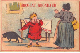 Chromos -COR11784 - Chocolat Grondard - Chat - Garçon - Femme - Table  -  6x10cm Env. - Other & Unclassified