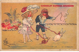 Chromos -COR11779 - Chocolat Express Grondard - Homme - Femme - Lapin - Escargot  -  7x11cm Env. - Otros & Sin Clasificación