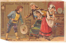 Chromos -COR11776 - Chocolat Félix Potin - Les Accordailles - Hommes - Femmes - Chaise -  6x10cm Env. - Otros & Sin Clasificación