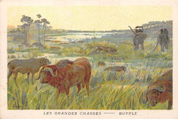 Chromos -COR11733 -  Les Grandes Chasses - Buffles -  7x10cm Env. - Autres & Non Classés