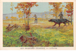 Chromos -COR11731 -  Les Grandes Chasses - Lièvre -  7x10cm Env. - Autres & Non Classés