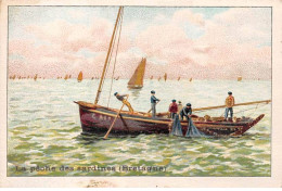 Chromos -COR11717 - La Pêche Des Sardines - Bretagne - Bateau  -  7x10cm Env. - Autres & Non Classés