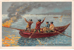 Chromos -COR11719 - La Pêche Au Flambeau - Golfe De Gascogne - Bateau  -  7x10cm Env. - Autres & Non Classés