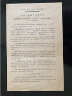 Tract Presse Clandestine Résistance Belge WWII WW2 'Front De L'indépendance / Solidarité' Printed On Both Sides - Documenten